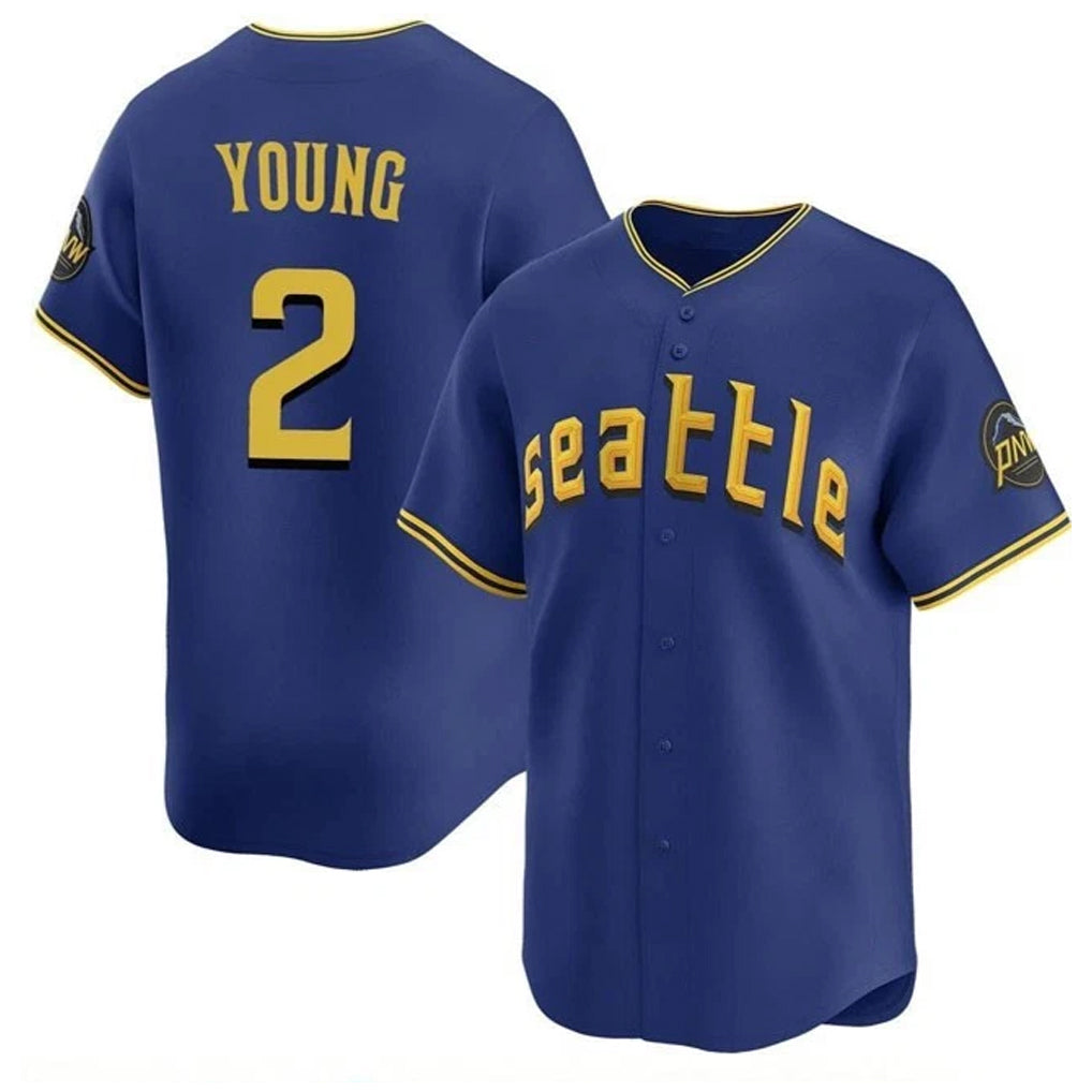 S.Mariners #2 Cole Young Player Royal City Connect Home Limited Gdoa Stitched Jerseys