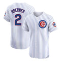 C.Cubs #2 Nico Hoerner Player White Limited Elite Home Game Gdoa Stitched Jerseys