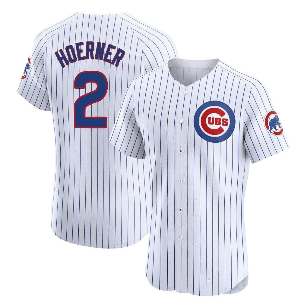 C.Cubs #2 Nico Hoerner Player White Limited Elite Home Game Gdoa Stitched Jerseys