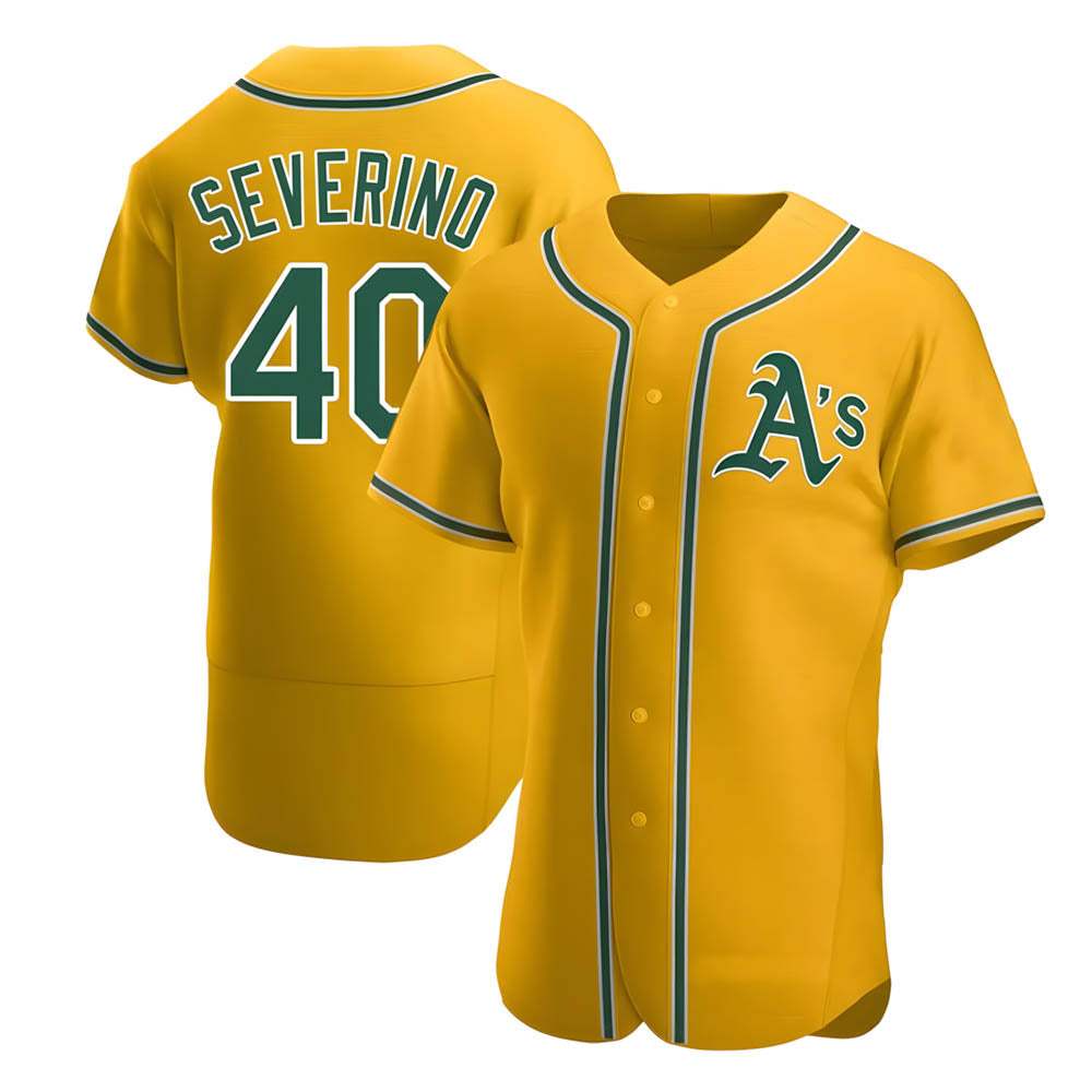 Athletics #40 Luis Severino player Gold Authentic Alternate Stitched Jersey