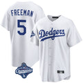 LA.Dodgers #5 Freddie Freeman Player White World Series Meet Game Home Gdoa Stitched Jerseys
