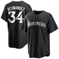 S.Mariners #34 Felix Hernandez Player Black Home Limited Stitched Jerseys
