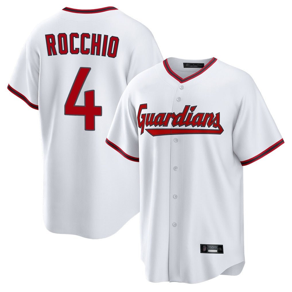 C.Guardians #4 Brayan Rocchio Player White Game Home Gdoa Stitched Jerseys