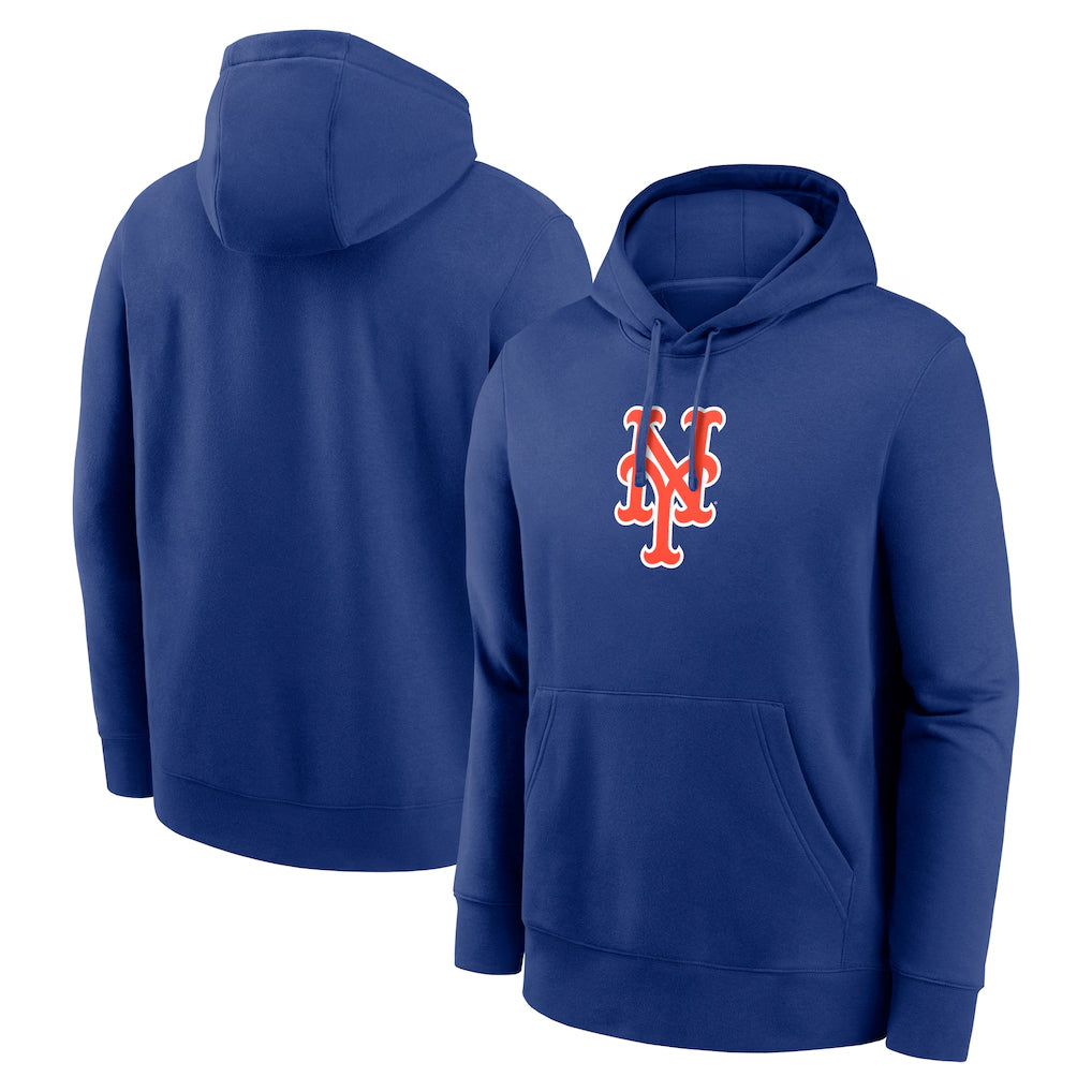 NY.Mets ## Mets Blank Player Royal Logo Club Fleece Hoodie Home Stitched Jerseys