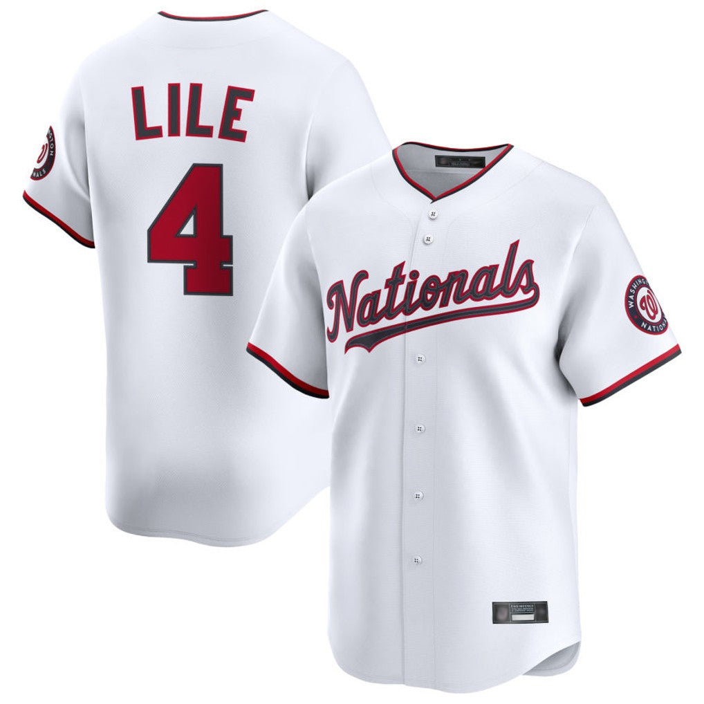 W.Nationals #4 Daylen Lile Player White Alternate Limited Replica Stitched Jerseys