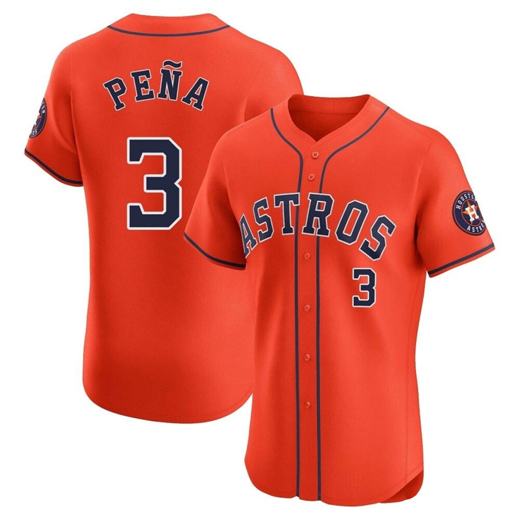 H.Astros #3 Jeremy Pena Player Orange Home Limited Elite Gdoa Stitched Jerseys