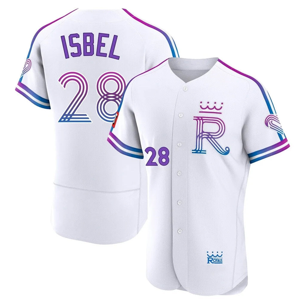 KC.Royals #28 Kyle Isbel Player White 2026 City Connect Limited Elite Home Gdoa Stitched Jerseys
