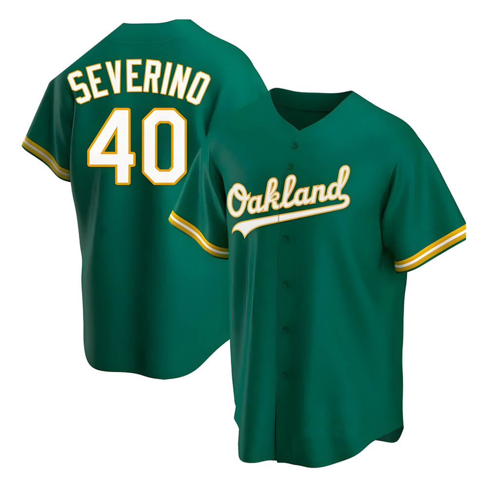 Athletics #40 Luis Severino player Green Replica Kelly Alternate Stitched Jersey