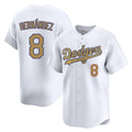 LA.Dodgers #8 Enrique Hern¨¢ndez Player Gold Collection Limited Home Gdoa Stitched Jerseys