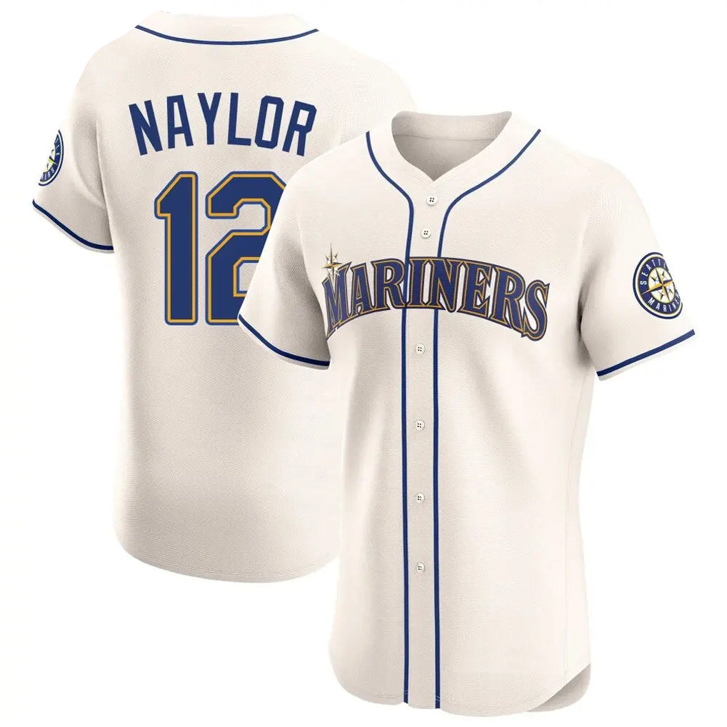 S.Mariners #12 Josh Naylor Player Cream Home Limited Elite Stitched Jerseys
