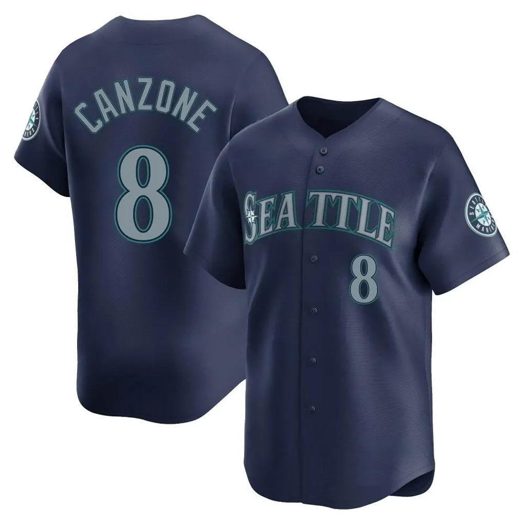 S.Mariners #8 Dominic Canzone Player Navy Home Limited Stitched Jerseys