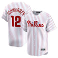P.Phillies #12 Kyle Schwarber Player White Home Limited Gdoa Stitched Jerseys