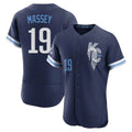 KC.Royals #19 Michael Massey Player Navy City Connect Limited Elite Home Gdoa Stitched Jerseys