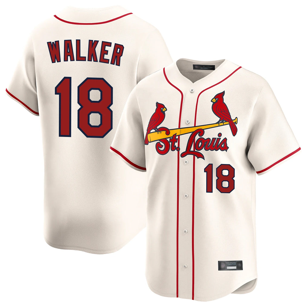 St. Louis Cardinals #18 Jordan Walker Player Cream Home Limited Gdoa Stitched Jerseys