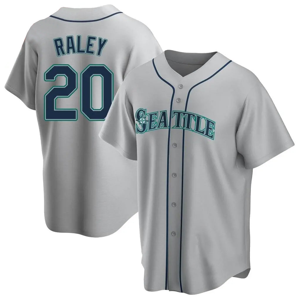 S.Mariners #20 Luke Raley Player Gray Home Game Stitched Jerseys