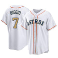 H.Astros #7 Craig Biggio Player Gold Collection Game Home Gdoa Stitched Jerseys
