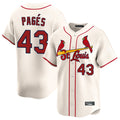 St. Louis Cardinals #43 Pedro Pages Player Cream Home Limited Gdoa Stitched Jerseys