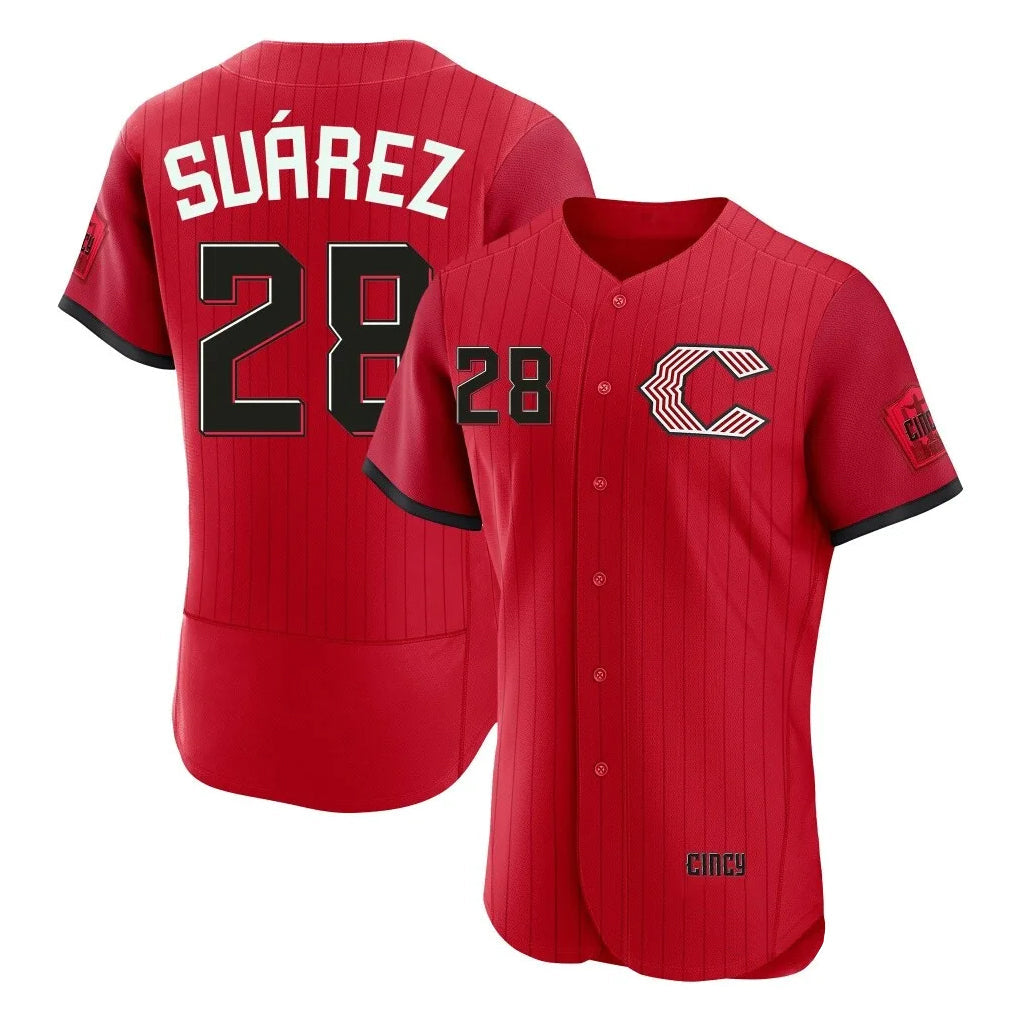 C.Reds #28 Eugenio Su¨¢rez Player Red 2026 City Connect Limited Elite Home Gdoa Stitched Jerseys