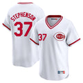 C.Reds #37 Tyler Stephenson Player White Cooperstown Collection Limited T-shirt Home Gdoa Stitched Jerseys