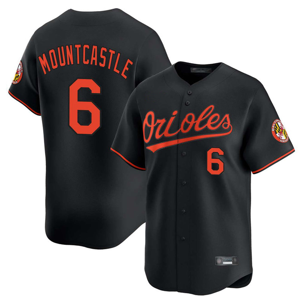 B.Orioles #6 Ryan Mountcastle Player Black Limited Home Game Gdoa Stitched Jerseys