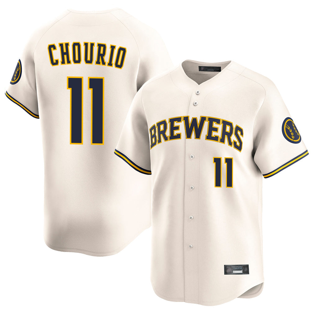 M.Brewers #11 Jackson Chourio Player Cream Home Limited Game Gdoa Stitched Jerseys