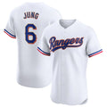 T.Rangers #6 Josh Jung Player Gold Collection Elite Limited White Stitched Jerseys