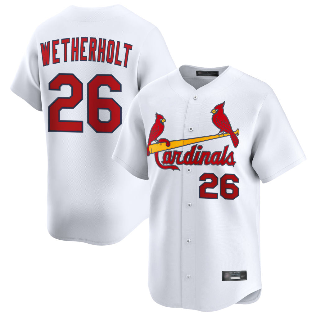 St. Louis Cardinals #26 JJ Wetherholt Player White Home Limited Stitched Jerseys