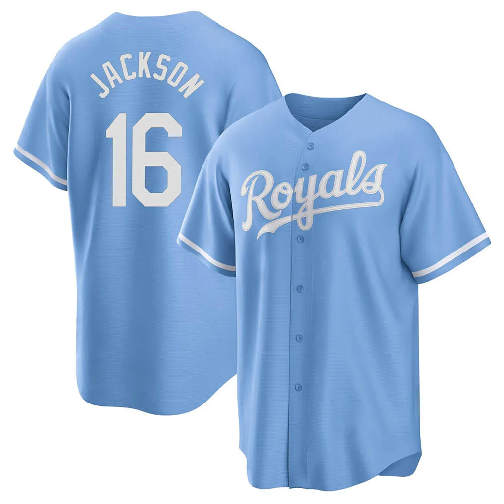 KC.Royals #16 Bo Jackson Player Light Blue Home Game Gdoa Stitched Jerseys