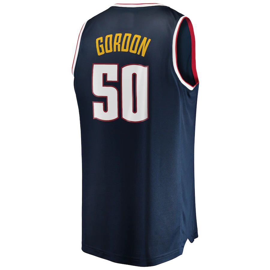D.Nuggets #50 Aaron Gordon Supporters Branded 2020-21 Fast Break Replica Jersey Icon Edition Navy Stitched American Basketball Jersey