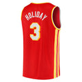 A.Hawks #3 Aaron Holiday Supporters Branded Fast Break Replica Jersey Icon Edition Red Stitched American Basketball Jersey