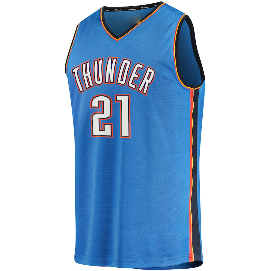 OC.Thunder #21 Aaron Wiggins Supporters Branded  2021-22 Fast Break Replica Jersey Icon Edition Blue Stitched American Basketball Jersey