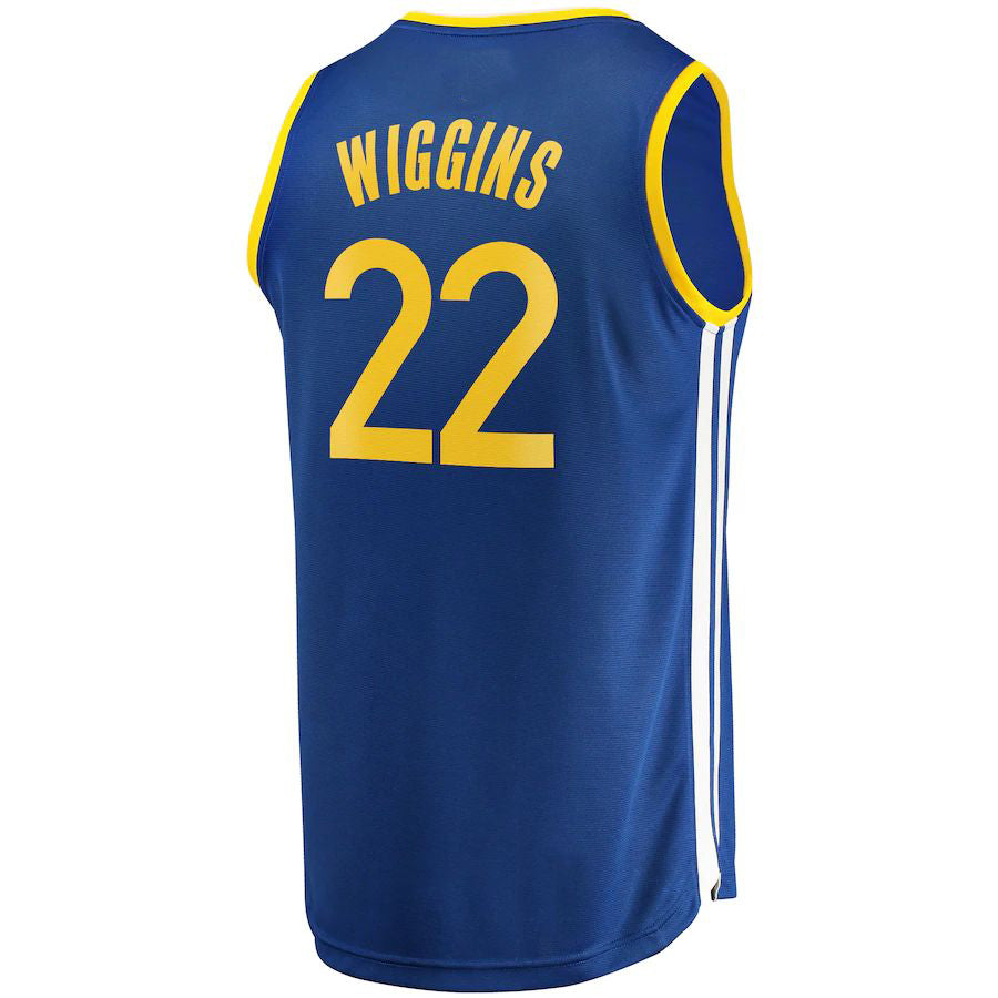 G.State Warriors #22 Andrew Wiggins Supporters Branded 2020-21 Fast Break Replica Jersey Icon Edition Royal Stitched American Basketball Jersey