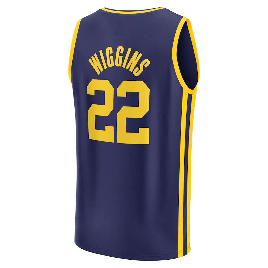 G.State Warriors #22 Andrew Wiggins Supporters Branded 2022-23 Fast Break Replica Player Jersey Statement Edition Navy Stitched American Basketball Jersey