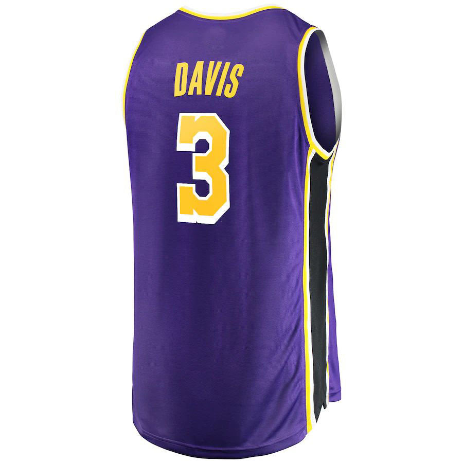 LA.Lakers #3 Anthony Davis Supporters Branded 2020-21 Fast Break Replica Jersey Association Edition Purple Stitched American Basketball Jersey
