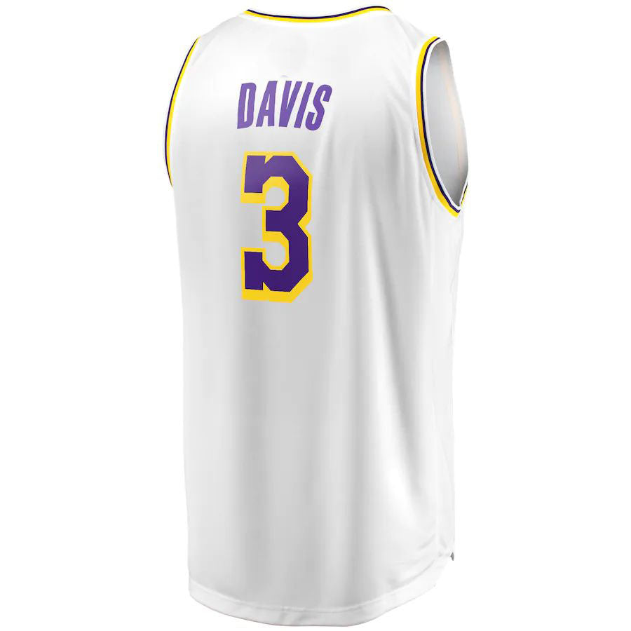 LA.Lakers #3 Anthony Davis Supporters Branded Fast Break Player Replica Jersey Association Edition White Stitched American Basketball Jersey