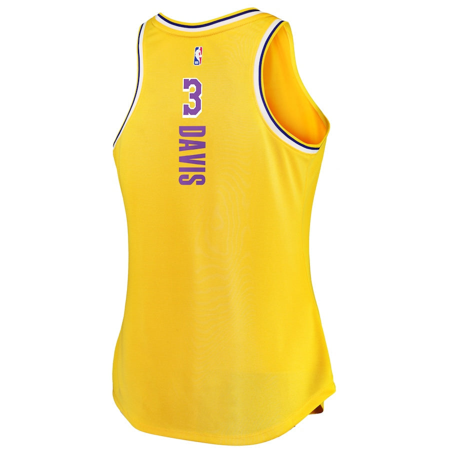 LA.Lakers #3 Anthony Davis Supporters Branded Women's Fast Break Player Movement Jersey Tank Top Gold Stitched American Basketball Jersey