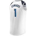 M.Timberwolves #1 Anthony Edwards Supporters Branded 2022-23 Fast Break Replica Jersey White Association Edition Stitched American Basketball Jersey