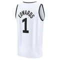 M.Timberwolves #1 Anthony Edwards Supporters Branded 2022-23 Fastbreak Jersey City Edition White Stitched American Basketball Jersey
