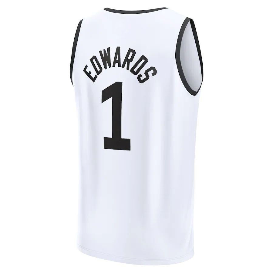 M.Timberwolves #1 Anthony Edwards Supporters Branded 2022-23 Fastbreak Jersey City Edition White Stitched American Basketball Jersey