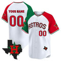 Custom Houston Astros Mexico Texas Patch Vapor Premier Limited V3 White¨C All Stitched Baseball Jersey