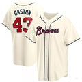 Atlanta Braves #43 Cito Gaston Cream Alternate Jersey Stitches Baseball Jerseys