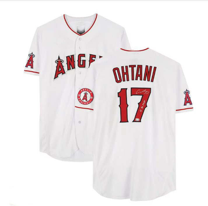 Los Angeles Angels #17 Shohei Ohtani Supporters Authentic 2021 AL MVP White Authentic Jersey 21 AL MVP Inscription Men Youth Women Baseball Jerseys