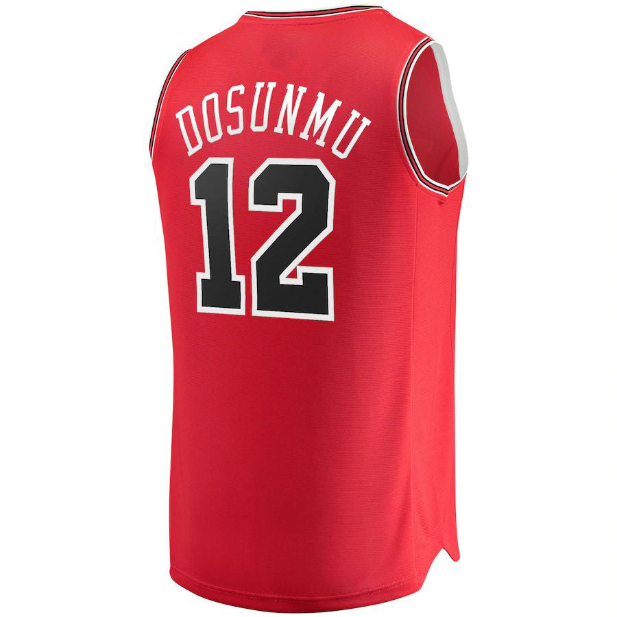 C.Bulls #12 Ayo Dosunmu Supporters Branded 2021-22 Fast Break Replica Jersey Icon Edition Red Stitched American Basketball Jersey
