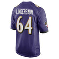 B.Ravens #64 Tyler Linderbaum Purple 2022 Draft First Round Pick Game Jersey Stitched American Football Jerseys