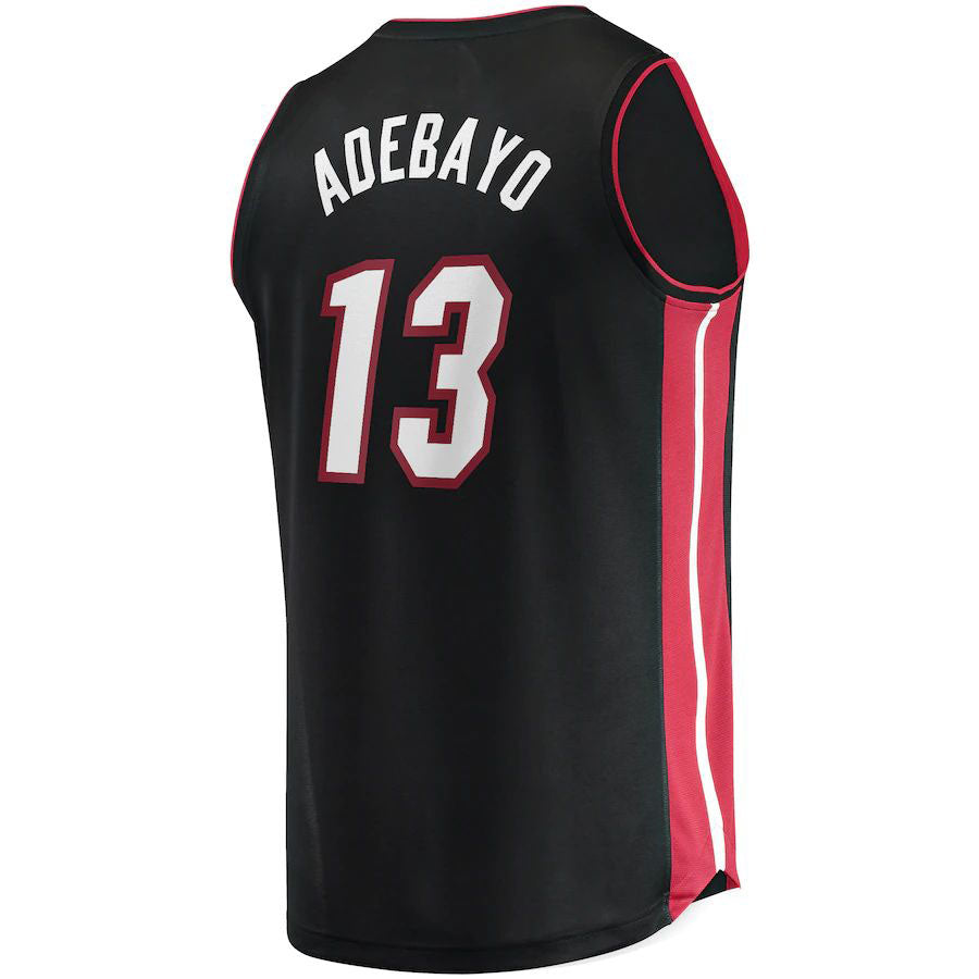 M.Heat #13 Bam Adebayo  Supporters Branded 2022-23 Fast Break Replica Jersey Icon Edition Black Stitched American Basketball Jersey