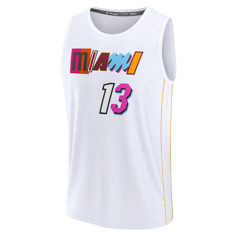 M.Heat #13 Bam Adebayo Supporters Branded 2022-23 Fastbreak Jersey City Edition White Stitched American Basketball Jersey