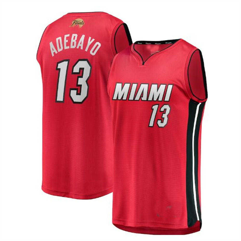 M.Heat #13 Bam Adebayo Supporters Branded 2023 Finals Fast Break Player Jersey - Statement Edition - Red Stitched American Basketball Jersey