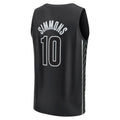 B.Nets #10 Ben Simmons Supporters Branded 2022-23 Fast Break Player Jersey Black Statement Edition Stitched American Basketball Jersey