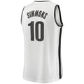 B.Nets #10 Ben Simmons  Supporters Branded 2022-23 Fast Break Replica Jersey White Association Edition Stitched American Basketball Jersey