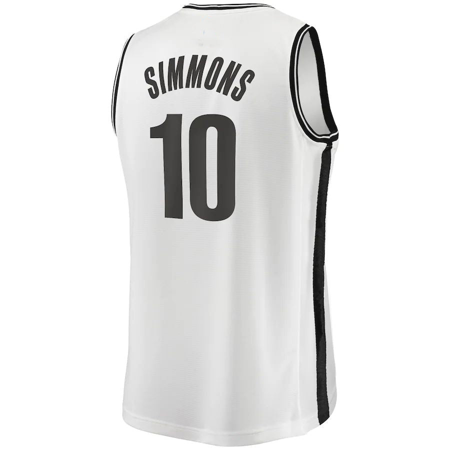 B.Nets #10 Ben Simmons  Supporters Branded 2022-23 Fast Break Replica Jersey White Association Edition Stitched American Basketball Jersey